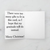 Weihnachts-Dankeschön Feiertagskarte (Innenseite)