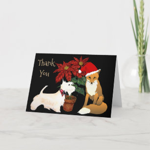 Weihnachts-Dankeschön-Karte mit Fox Dankeskarte