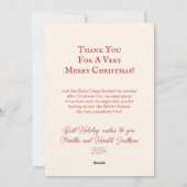 Weihnachts-Dankeschön Weihnachtskarte Feiertagskarte (Rückseite)