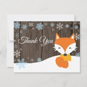 Weihnachts-Dankeskarte Fuchs Blau Dankeskarte
