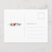 Weihnachts-Dankeskarten mit roten Beeren Postkarte (Rückseite)