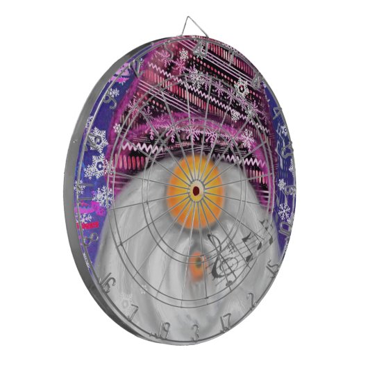 Weihnachts-Dart-Board-Geschenk in Lila Hut Dartscheibe (Vorderseite Links)