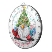 Weihnachts-Dart-Board-Gnome mit Geschenk für Sie Dartscheibe (Vorderseite rechts)