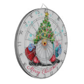 Weihnachts-Dart-Board-Gnome mit Geschenk für Sie Dartscheibe (Vorderseite Links)