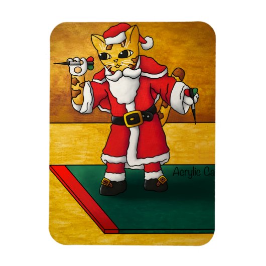 Weihnachts-Darts-Cat-Magnet Magnet (Vertikal)