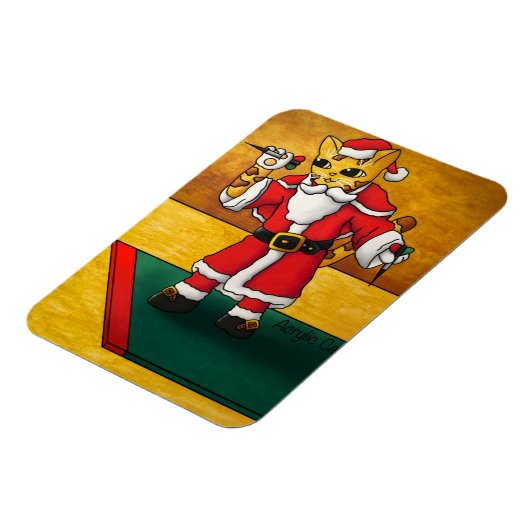 Weihnachts-Darts-Cat-Magnet Magnet (Linke Seite)