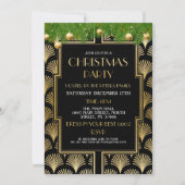 Weihnachts-Déco-Party der 1920er Jahre Gold-Fan Einladung (Vorderseite)