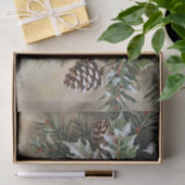 Weihnachts-Decoupage Holly und Pinecones Seidenpapier (Geschenk)