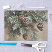 Weihnachts-Decoupage Holly und Pinecones Seidenpapier (Handwerk)