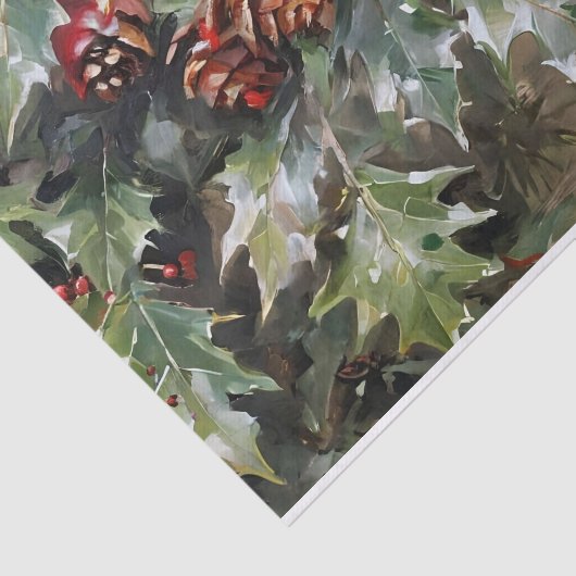 Weihnachts-Decoupage Holly und Pinecones Seidenpapier (Ausschnitt)