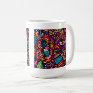 Weihnachts-Dekor-Muster Klassischer Becher, 15 oz Kaffeetasse