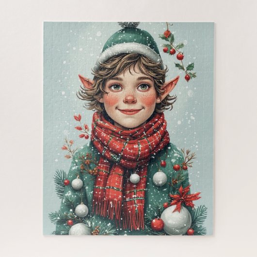 Weihnachts-Dekorations-Elf Puzzle (Vertikal)