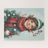 Weihnachts-Dekorations-Elf Puzzle (Horizontal)