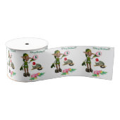 Weihnachts-Dekorationsband, Possum Floral Elf Ripsband (Spule)