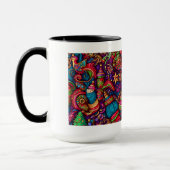 Weihnachts-Dekorative Muster Combo Tasse, 15 oz Tasse (Links)