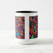 Weihnachts-Dekorative Muster Combo Tasse, 15 oz Tasse (Zentrum)