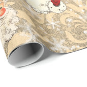 Weihnachts-Dekoupage Vintag Damask Geschenkpapier (Rolleneckpunkt)