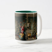 Weihnachts-Design-Kaffeebeutel Zweifarbige Tasse (VorderseiteRechts)