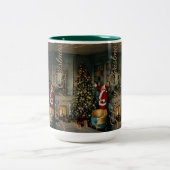 Weihnachts-Design-Kaffeebeutel Zweifarbige Tasse (Mittel)