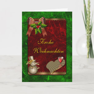 Weihnachts Design mit Schneemann und Herz Feiertagskarte