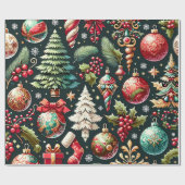 Weihnachts-Design-Muster 9 Geschenkpapier (Flach)