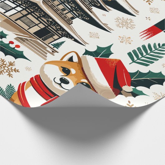Weihnachts-Design-Muster - Japan Thema 2 Geschenkpapier (Ecke)