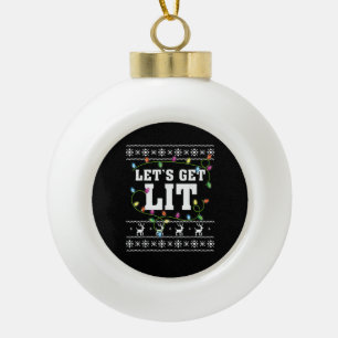 Weihnachts-Design-Zitat - Lasst uns uns was holen Keramik Kugel-Ornament