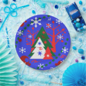 Weihnachts-Designer Papier-Teller - Geschenke Pappteller (Party)