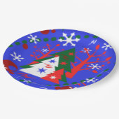 Weihnachts-Designer Papier-Teller - Geschenke Pappteller (Schrägansicht)