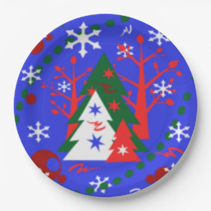 Weihnachts-Designer Papier-Teller - Geschenke Pappteller