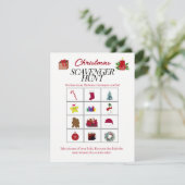 Weihnachts Designs Scavenger Hunt Game Card Einladung (Stehend Vorderseite)