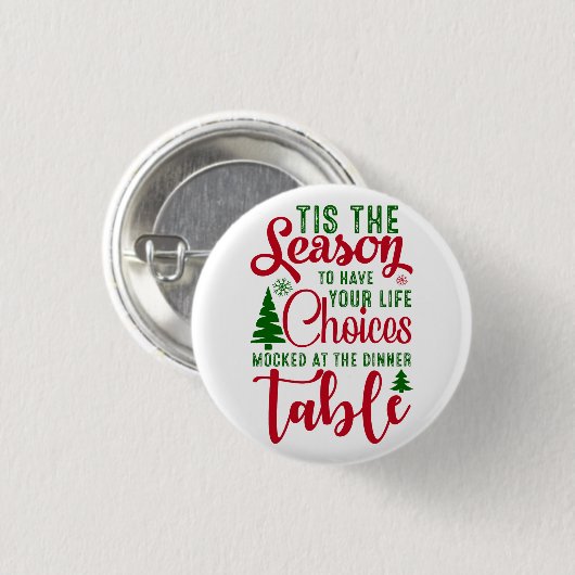 Weihnachts-Designzeit Button (Vorne & Hinten)