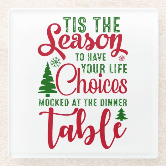 Weihnachts-Designzeit Glasuntersetzer (Vorderseite)