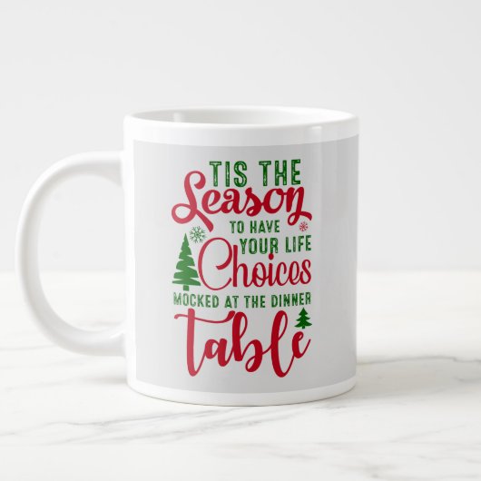 Weihnachts-Designzeit Jumbo-Tasse (Links)