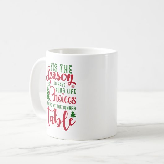 Weihnachts-Designzeit Kaffeetasse (Vorderseite Links)