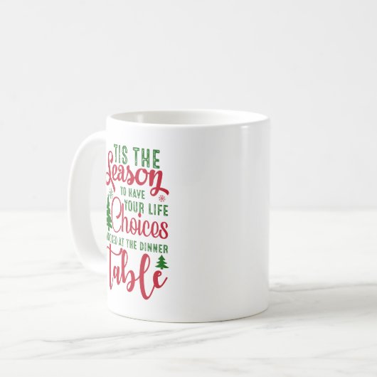 Weihnachts-Designzeit Kaffeetasse (Vorderseite Links)