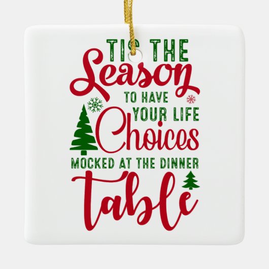 Weihnachts-Designzeit Keramikornament (Vorderseite)