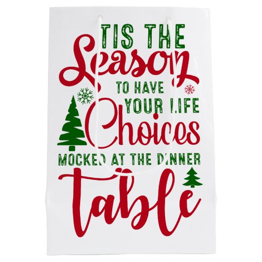 Weihnachts-Designzeit Mittlere Geschenktüte (Rückseite)