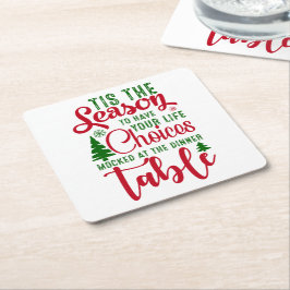 Weihnachts-Designzeit Rechteckiger Pappuntersetzer