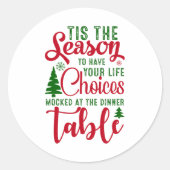 Weihnachts-Designzeit Runder Aufkleber (Vorderseite)