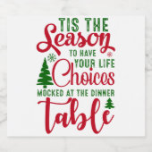 Weihnachts-Designzeit Schaumweinetikett (Einzelnes Label)