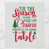 Weihnachts-Designzeit Weinetikett (Einzelnes Label)