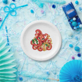 Weihnachts-Dessert-Teller – Eva der Oktopus Pappteller (Party)