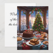 Weihnachts-Dessert Vintager Stil Feiertagskarte (Vorne/Hinten)
