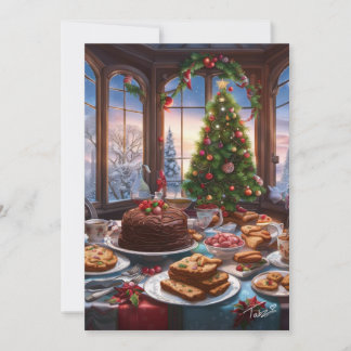 Weihnachts-Dessert Vintager Stil Feiertagskarte