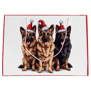 Weihnachts Deutsche Schäferhunde Santa Hunde Große Geschenktüte
