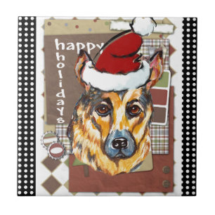 WEIHNACHTS DEUTSCHER SCHÄFERHUND FLIESE