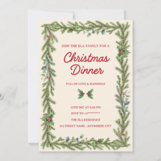Weihnachts-Dinner-Einladungskarte Einladung
