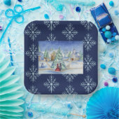 Weihnachts-Dinner Weihnachts-Village Papier Teller (Party)