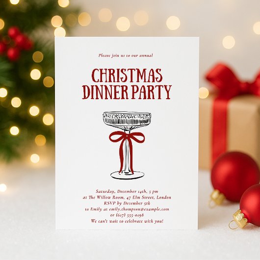 Weihnachts-Dinnerparty-Einladung Einladung
